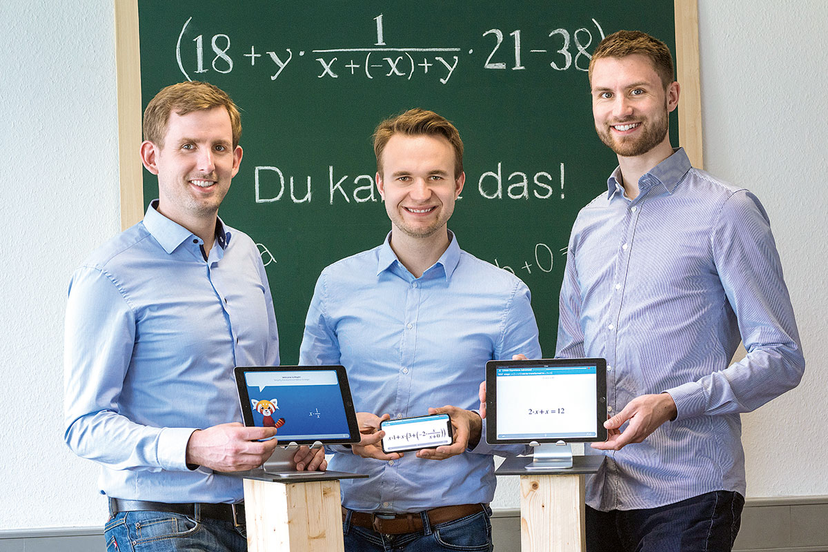 Sie haben Spaß an Mathe: Tobias Jahn (v.l.n.r.), Lars Melchior und Christoph Stiller. Foto: Edutapps GmbH